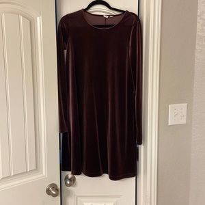 Gap Tall Long Sleeve Velour Swing Dress